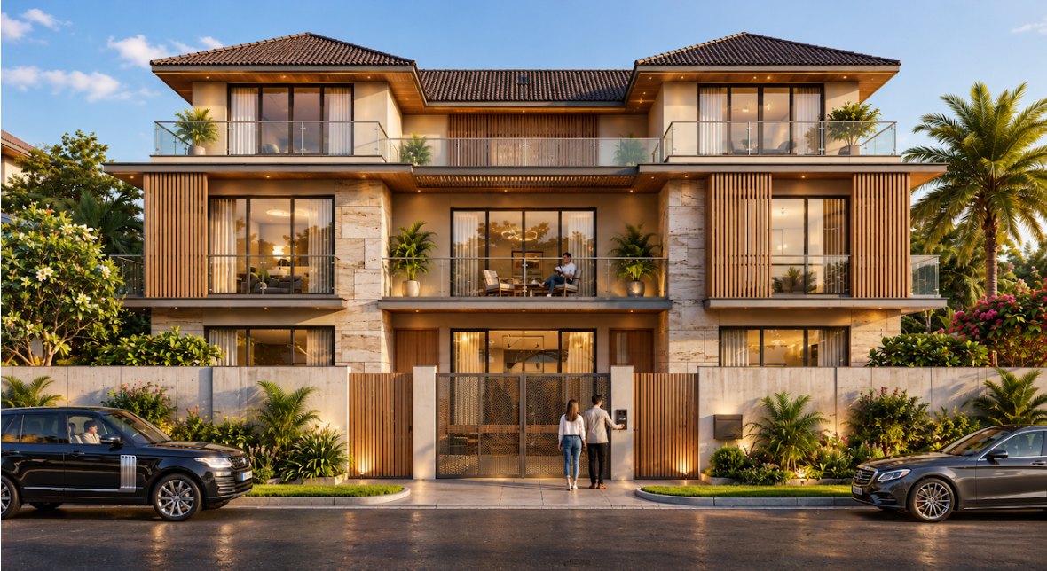 BR Reddy Residence — street elevation visualization